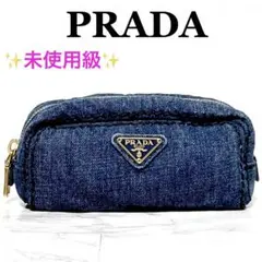 最終値下げ‼️PRADA プラダ デニム ポーチ 白タグ有 中古・古着通販】PRADA (プラダ) デニムポーチ インディゴ