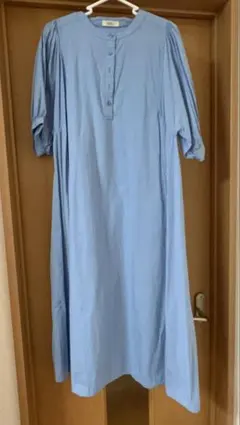 水色 ロングワンピース