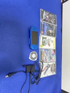 SONY PSP-3000 本体 青 + UMDゲーム6本セット
