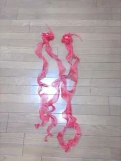 社交ダンスオーガンジーフロート赤