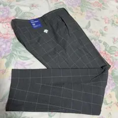 極美品W82-84cmデサントMOVESPORTチェック柄 4Pストレッチパンツ