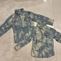 Back&Forth ブルー タイダイ柄 長袖シャツ