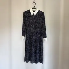 ZARA BASIC ネイビー ドット柄 ワンピース