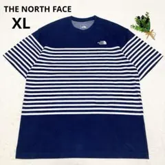 ザノースフェイス パネルボーダーTシャツ 半袖カットソー 刺繍ロゴ LL 大きい