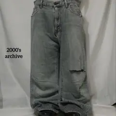 2000's archive paint grunge denim pants