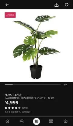 IKEA FEJKA フェイクグリーン　モンステラのサムネイル