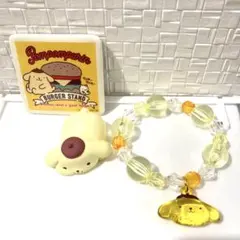ポムポムプリン 3点セット ジュエリーブレスレット ふにゅまる 缶バッジ