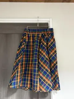 EARTH MUSIC & ECOLOGY チェック柄 フレアスカート ひざ丈