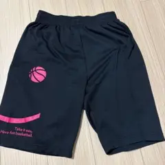 バスケットボールパンツ 黒 ピンクアクセント