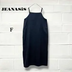 ジーナシス/キャミワンピース/ブラック/ロング丈/ゆったり/サイドスリット/F
