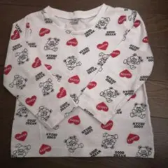 クマ柄 ホワイト Tシャツ 90