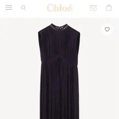 Chloé ブラック ダークパープル ノースリーブ スリーブレスロングドレスのサムネイル