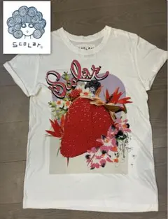 Scolarちゃん&苺いちごプリント♡ロング丈Tシャツ ピンク