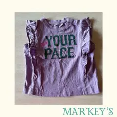 MARKEY'S フリル付きパープルTシャツ 80