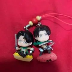 進撃の巨人リヴァイ ご当地ストラップ 2個セット　福岡　大阪