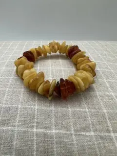 ☆天然☆ バルト海産　天然アンバー 琥珀 蜜蝋 ブレスレットフリーサイズ 美品