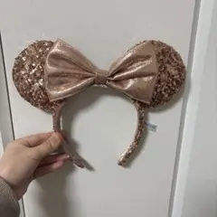 ミニーマウス耳カチューシャ（ローズゴールド）