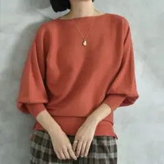 美品◉インタープラネット　ドルマンニット　オレンジ　洗濯可