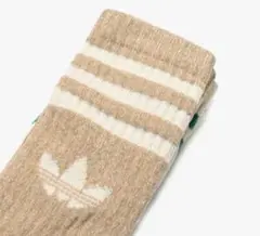 アディダス ベージュ ストライプ ソックス