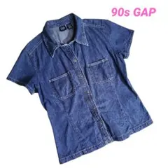 90s GAP 半袖デニムシャツ・両胸ポケット Y2K 69186