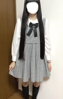 ブラックチェックワンピ