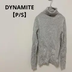 美品 DYNAMITE タートルネックセーター 【P/S】グレー リブ編み