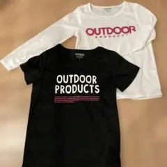 OUTDOOR PRODUCTS 長袖ホワイトM 半袖ブラックLセット