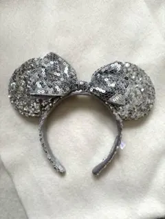 シルバー スパンコール ミッキー カチューシャ