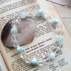 アイス ラリマー ＊ クリスタル パワーストーンブレスレット