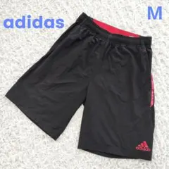 adidas 　アディダス　ハーフパンツ　サイドメッシュ　 黒/赤　М
