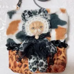 ゆ*ら様 着ぐるみクム君サコシュ　コヤンイサムチョン　三毛猫ファー&アニマル柄シ