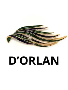 D’ORLAN ドーラン ブローチ リーフ グリーン ネイビー ゴールド
