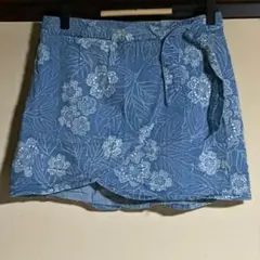 フリーピープル ミニスカート ラップ 花柄 S 青 綿 デイリー