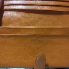 DIAMANTE オレンジ レザー 長財布