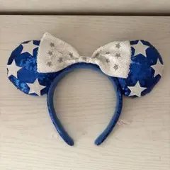 青いスパンコール カチューシャ