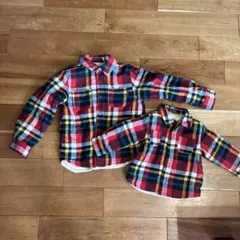 ムージョンジョンのチェック柄シャツ　130cm・90cmセット