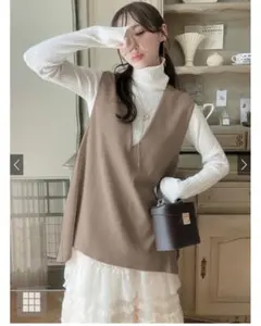 【新品未使用】GRL 前後差ヘムロングベスト[an1381]