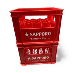【美品】SAPPORO 赤い大瓶ビールケース　2個セット