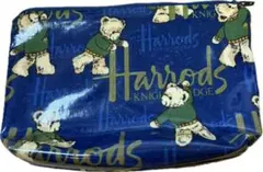 【美品】Harrods ハロッズ テディベア柄 ポーチ