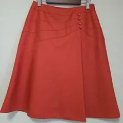 【超美品】スーナウーナのオレンジ プリーツスカートのサムネイル