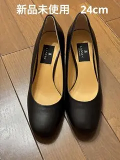 【新品未使用】ランバンコレクション　ラウンドスクエアトゥパンプス　24㎝