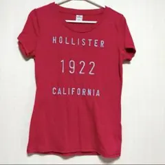 Hollister ホリスター　半袖Tシャツ 赤レッドシルバー刺繍ロゴ　Mサイズのサムネイル