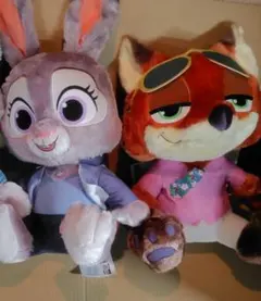 ズートピア2　スーパーラージぬいぐるみ　ジュディ　ニック　2個セット