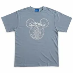 【新品】東京ディズニーリゾート ミッキーTシャツ Mサイズ 水色 シンデレラ城