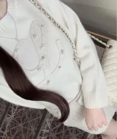 lumignon ルミニョン L holiday tweed knit ホワイト