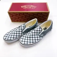 VANS チェック柄スリッポン グレー/ホワイト 箱付き