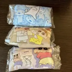 クレヨンしんちゃん　巾着付きハンカチ3枚セット