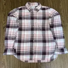 ネルシャツ　ピンク　チェック　s(〜m）UNIQLO