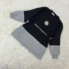 美品❗️裏起毛長袖チュニック 【グリッセ】配色切替 スウェット生地 ゆったり