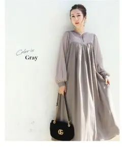 Milk tea 授乳、マタニティ長袖ワンピース